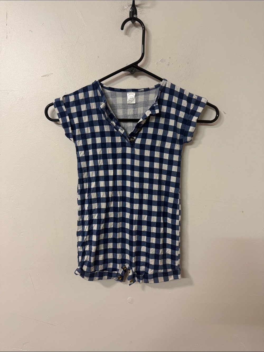 Lou Lou & Company Blue and White Gingham Romper